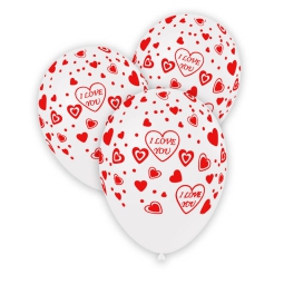 PALLONCINI 100PZ 30CM BIANCO I LOVE YOU BIO