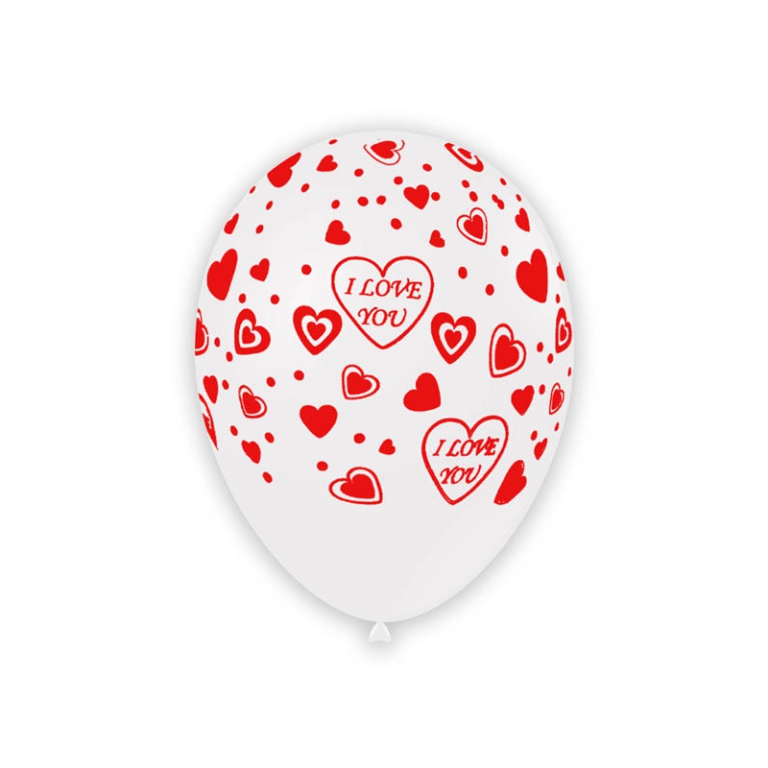 PALLONCINI 100PZ 30CM BIANCO I LOVE YOU BIO 2