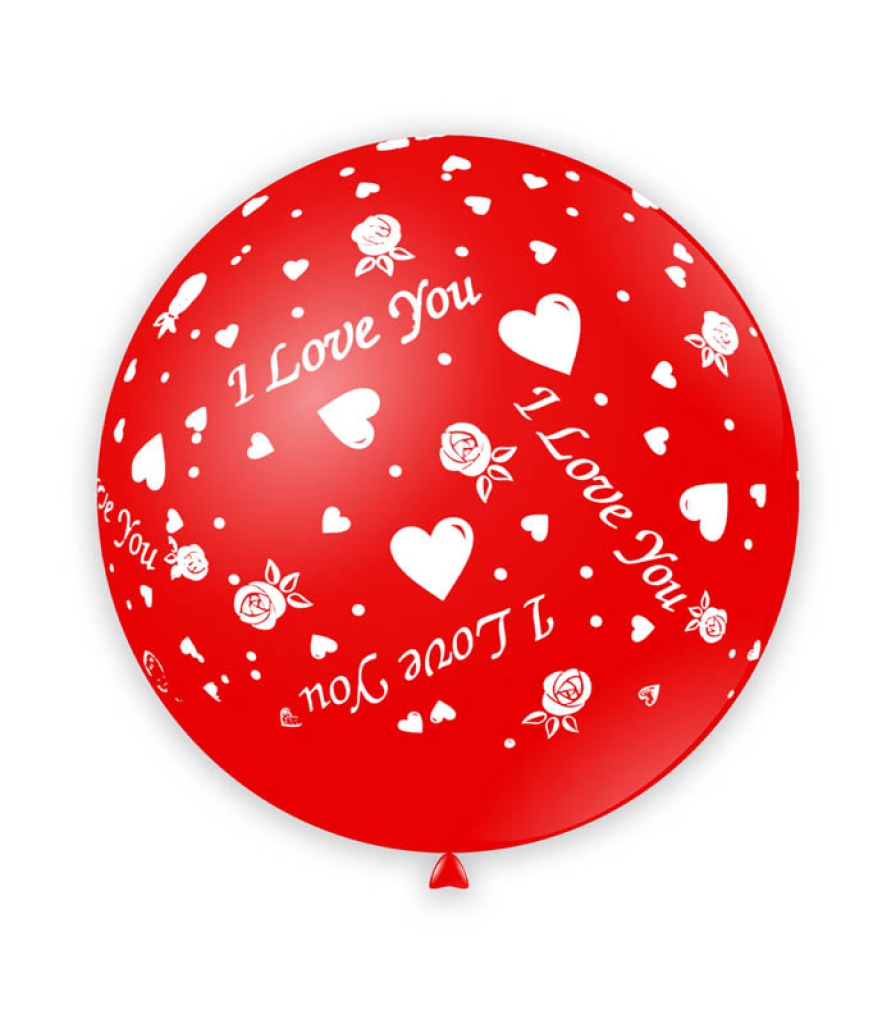 PALLONCINO ROSSO 84CM I LOVE YOU: vendita ingrosso con consegna veloce