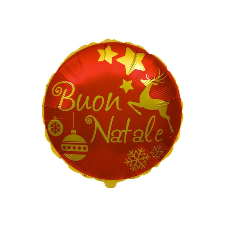 PALLONCINO MYLAR 46CM    TONDO BUON NATALE