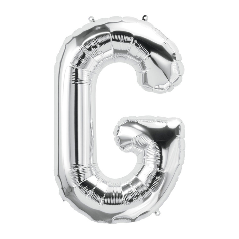 PALLONCINI MYLAR LETTERA G ARGENTO METAL 101CM