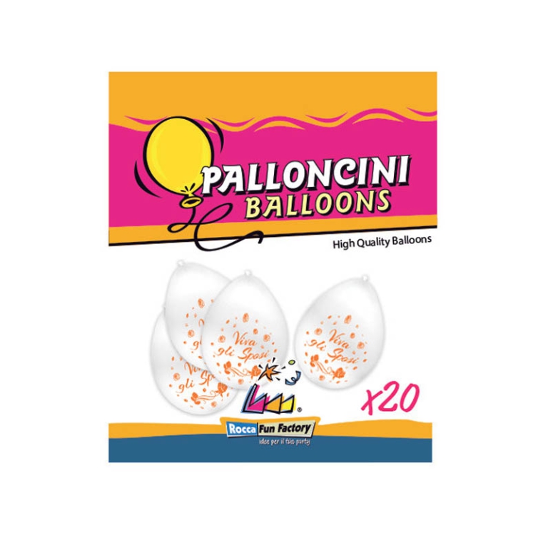 PALLONCINI 20PZ 26CM VIVA GLI SPOSI 2