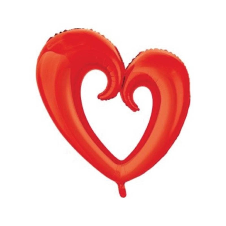 PALLONCINO MYLAR 107CM CUORE ROSSO STILIZZATO