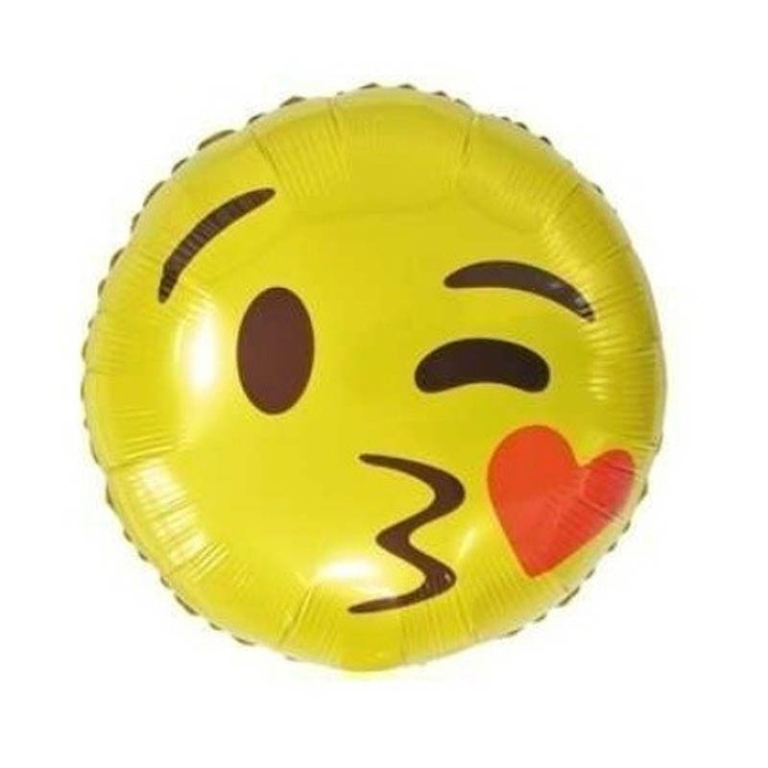 PALLONCINO MYLAR 46CM TONDO EMOTICON BACIO