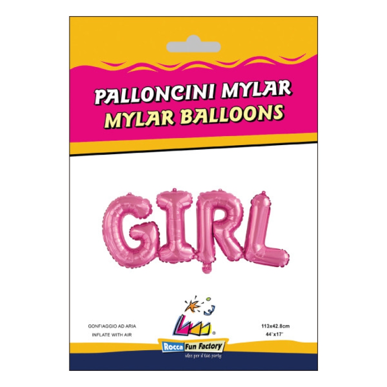 PALLONCINO MYLAR SCRITTA GIRL ROSA 2