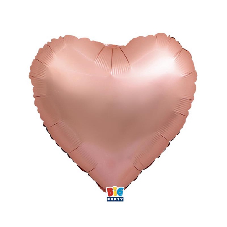 PALLONCINO MYLAR 46CM    CUORE ROSE GOLD SATIN