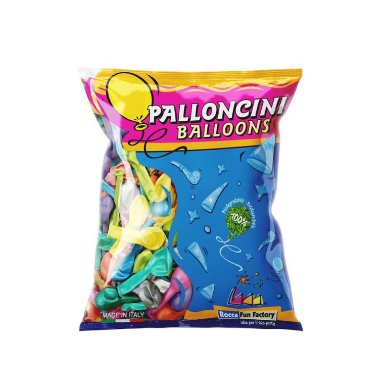 PALLONCINI METALIZZATI 100PZ 13CM COL. ASSORTITI BIO 3