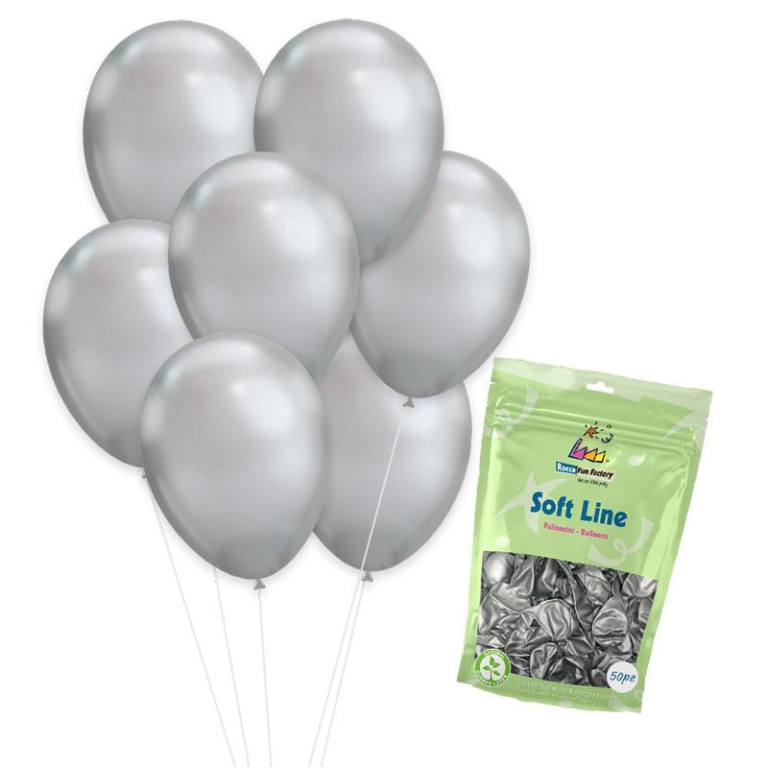 PALLONCINI 50PZ 30CM SOFT LINE ARGENTO BIO 3