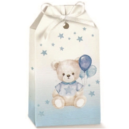 SCATOLE BABY ORSETTO AZZURRO 10PZ 55X35X100 TAG