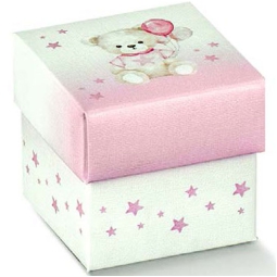 SCATOLE BABY ORSETTO ROSA 10PZ 50X50X50 FONDO COPERCHIO