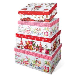 SET 4 SCATOLE BIANCO NATALE