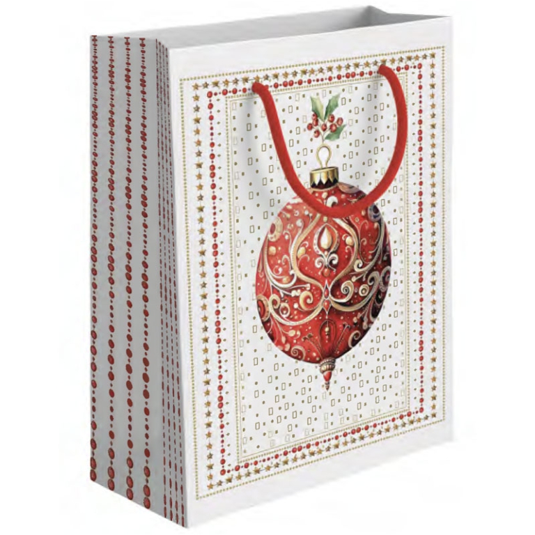 SHOPPER 31,5X45X12CM     NATALE PALLA ROSSA XL