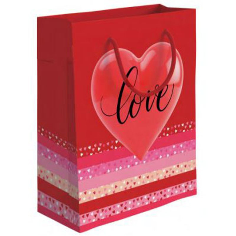 SHOPPER 31X45X12CM CUORE ROSSO