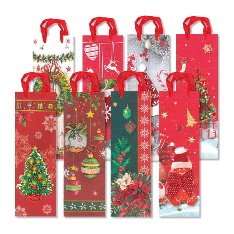 SHOPPER BOTTIGLIA 12X36X8CM NATALE