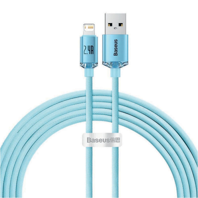 CAVO USB/LIGHT 2M AZZURRO2,4A 2