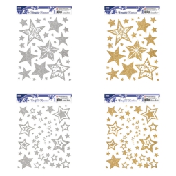 VETROFANIA GLITTER STELLE ORO/ARG ASSORTITE 30X37