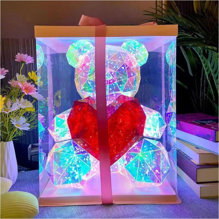 LAMPADA ORSO CON CUORE   14X13X17CM 70LED 5