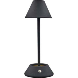 LAMPADA LED TOUCH METAL  NERA CONO 11,5X11,5H24CM