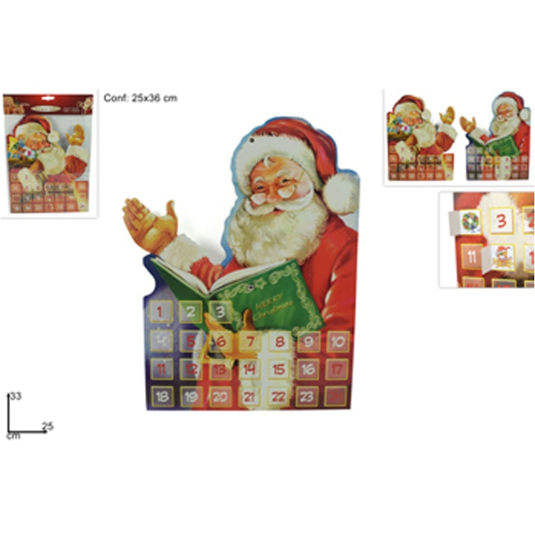 CALENDARIO AVVENTO BABBO NATALE 25X36CM