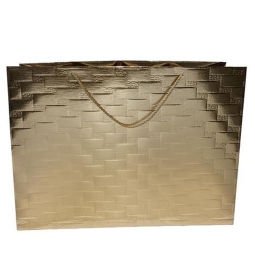 SHOPPER REGALO 55X40X20CM ORO TRAMA A RILIEVO