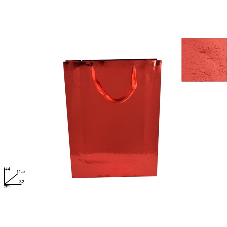 SHOPPER 32X44X12CM METALLIZZATA ROSSO