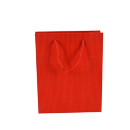 SHOPPER 20X25X8CM RIGATA ROSSO LUCIDA