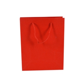 SHOPPER 25X33X10CM RIGATA ROSSO LUCIDA