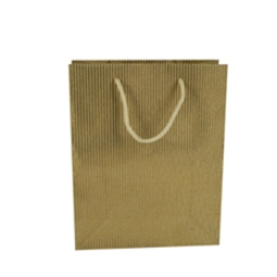 SHOPPER 25X33X10CM RIGATA ORO LUCIDA