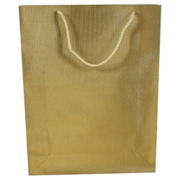 SHOPPER 38X50X10CM RIGATA ORO LUCIDA