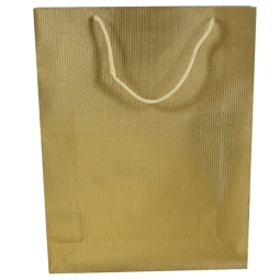 SHOPPER 44X61X17CM RIGATA ORO LUCIDA