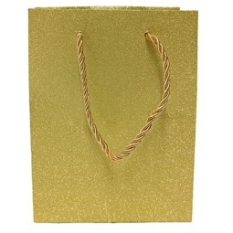 SHOPPER REGALO 18X14X7CM EFFETTO GLITTER ORO