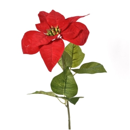 FIORE RAMO STELLA NATALE H55CM ROSSA