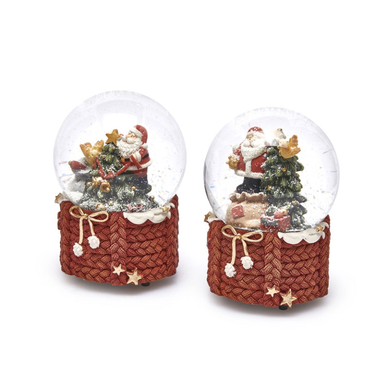 SFERACQUA BABBO NATALE   D10H14,5CM CARILLON ASSORTITI