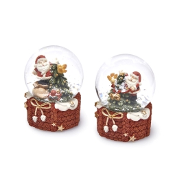 SFERACQUA BABBO NATALE   D6,5H9CM SOGGETTI ASSORTITI