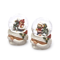 SFERACQUA BABBO NATALE   D6,5H9CM SOGGETTI ASSORTITI