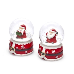 SFERACQUA BABBO NATALE   D6,5H9,5CM SOGGETTI ASSORTITI