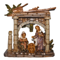 NATIVITÀ 3PZ CON CAPANNA STATUINA DA 15CM G35