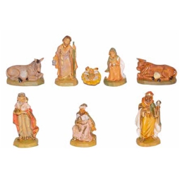 NATIVITÀ 7CM COLORE LEGNO SET 8PZ