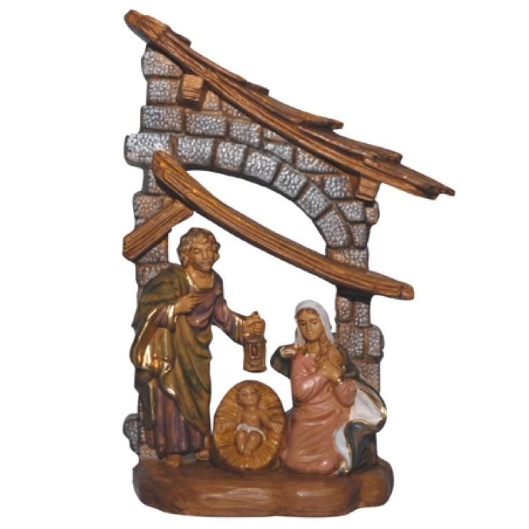 NATIVITÀ 3PZ CON CAPANNA STATUINA DA 15CM G30