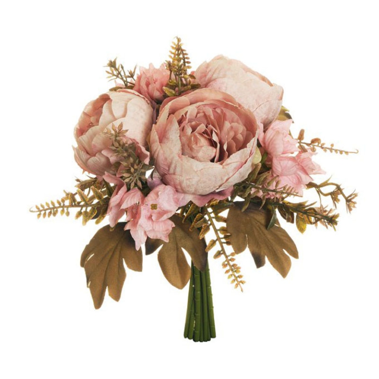 BOUQUET FIORI MISTI H29CM ROSA ANTICO