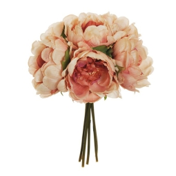 BOUQUET 6 PEONIE H29D8CM SALMONE CHIARO