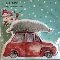 SET TOVAGLIOLI 12PZ SAGOMA AUTO BABBO NATALE