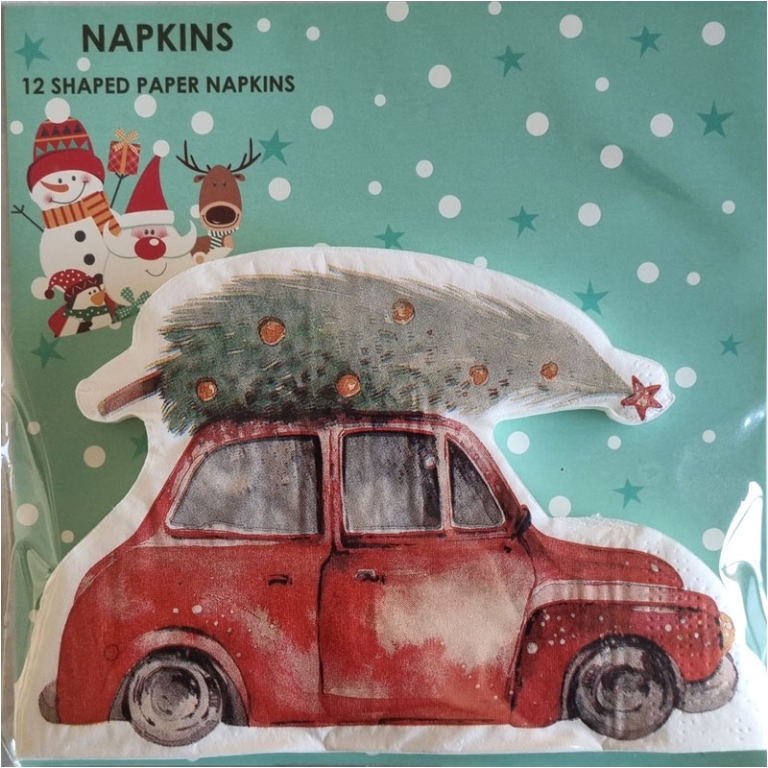 SET TOVAGLIOLI 12PZ SAGOMA AUTO BABBO NATALE