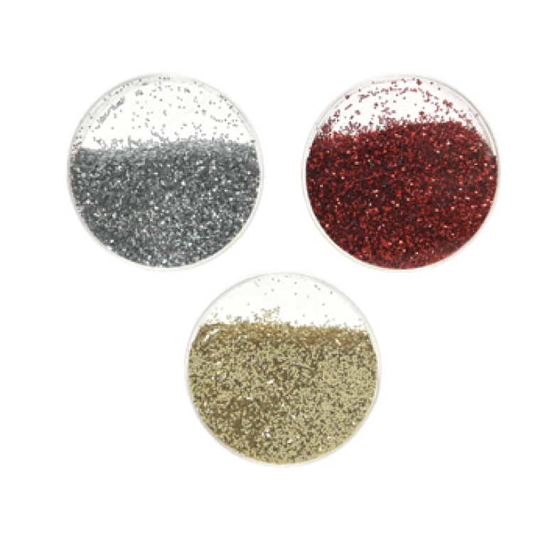 GLITTER 10GR IN SCATOLA ORO-ARG-ROSSO