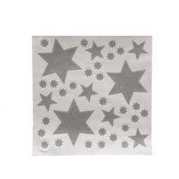 VETROFANIE 31X32CM STELLE ARGENTO