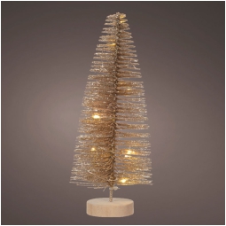 ALBERO MICROLED H20CM D8CM ORO LUCE CALDA