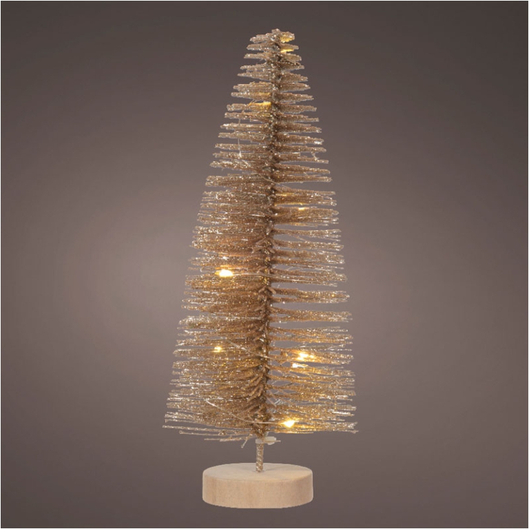 ALBERO MICROLED H20CM D8CM ORO LUCE CALDA