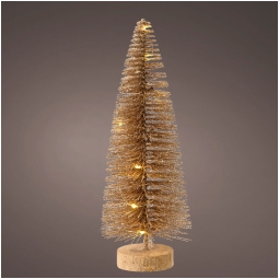 ALBERO MICROLED H30CM D11CM ORO LUCE CALDA