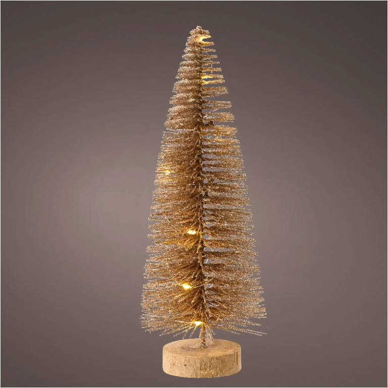 ALBERO MICROLED H30CM D11CM ORO LUCE CALDA