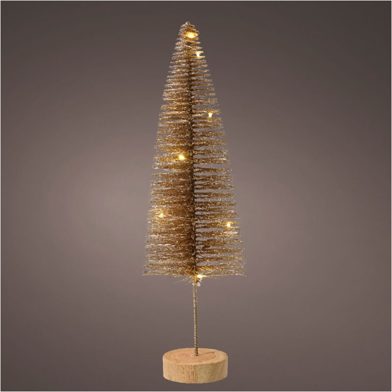 ALBERO MICROLED H40CM D13CM ORO LUCE CALDA